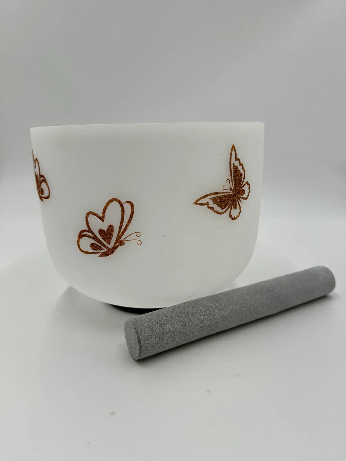 Perfect Pitch Hand-Designed 432Hz 8 Inch F Note Harmonious Heart Chakra Butterfly Quartz Crystal Singing Bowl with O ring and Striker - Thecosmicaccess