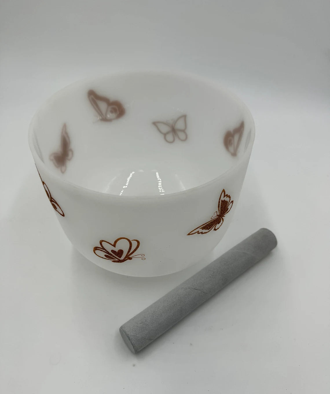 Perfect Pitch Hand-Designed 432Hz 8 Inch F Note Harmonious Heart Chakra Butterfly Quartz Crystal Singing Bowl with O ring and Striker - Thecosmicaccess