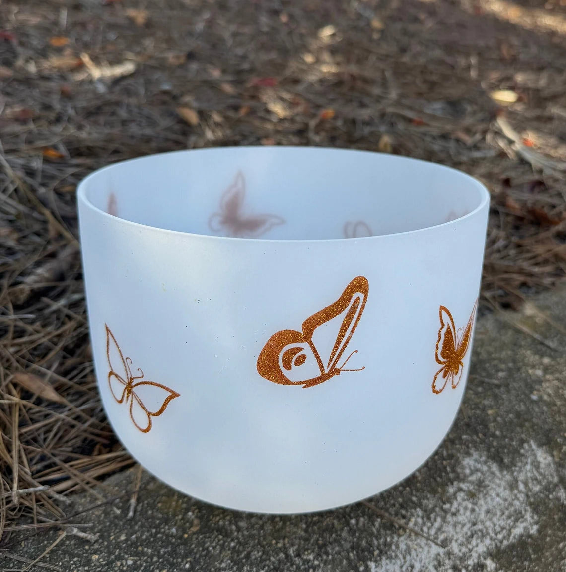 Perfect Pitch Hand-Designed 432Hz 8 Inch F Note Harmonious Heart Chakra Butterfly Quartz Crystal Singing Bowl with O ring and Striker - Thecosmicaccess