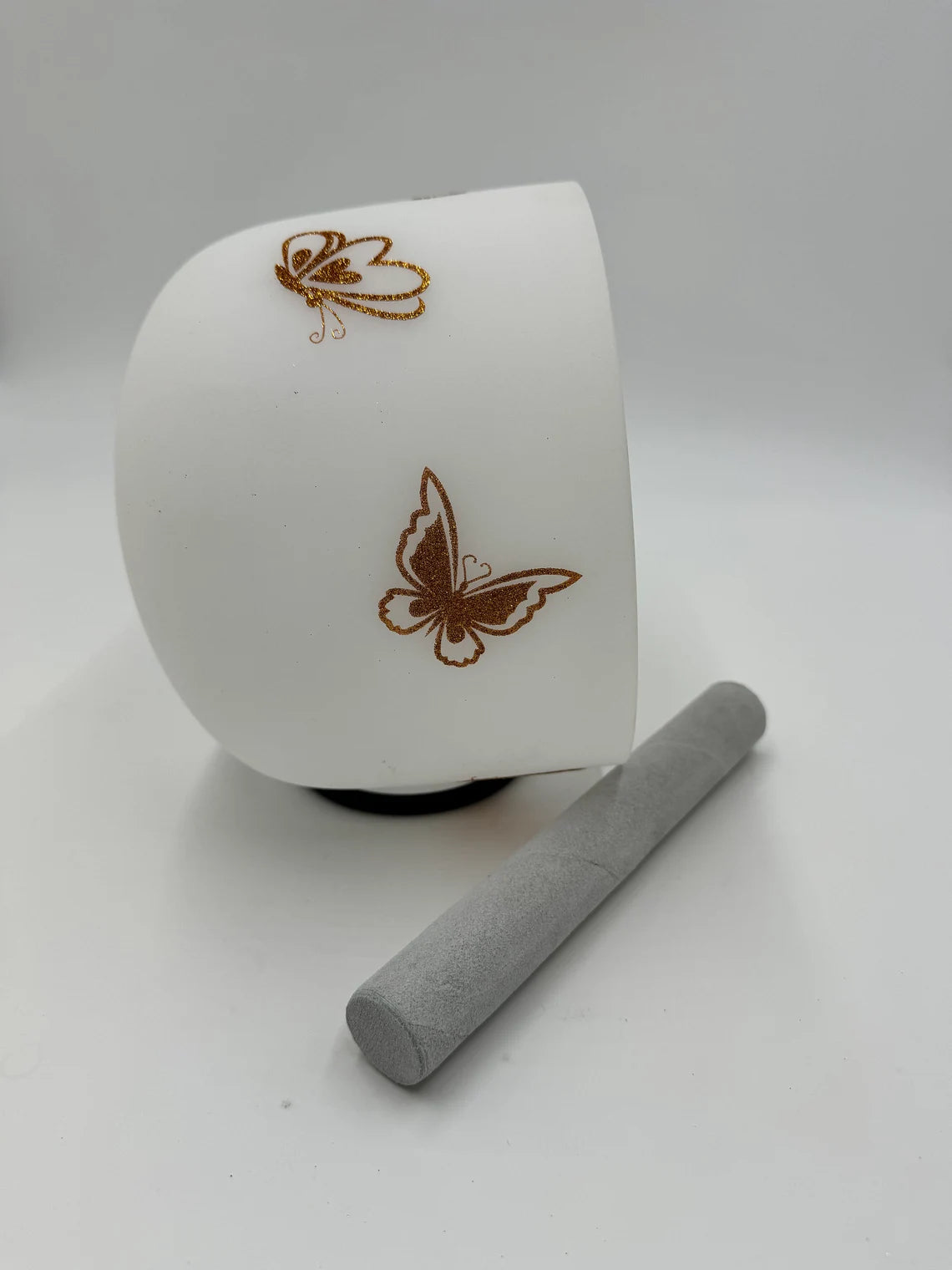 Perfect Pitch Hand-Designed 432Hz 8 Inch F Note Harmonious Heart Chakra Butterfly Quartz Crystal Singing Bowl with O ring and Striker - Thecosmicaccess