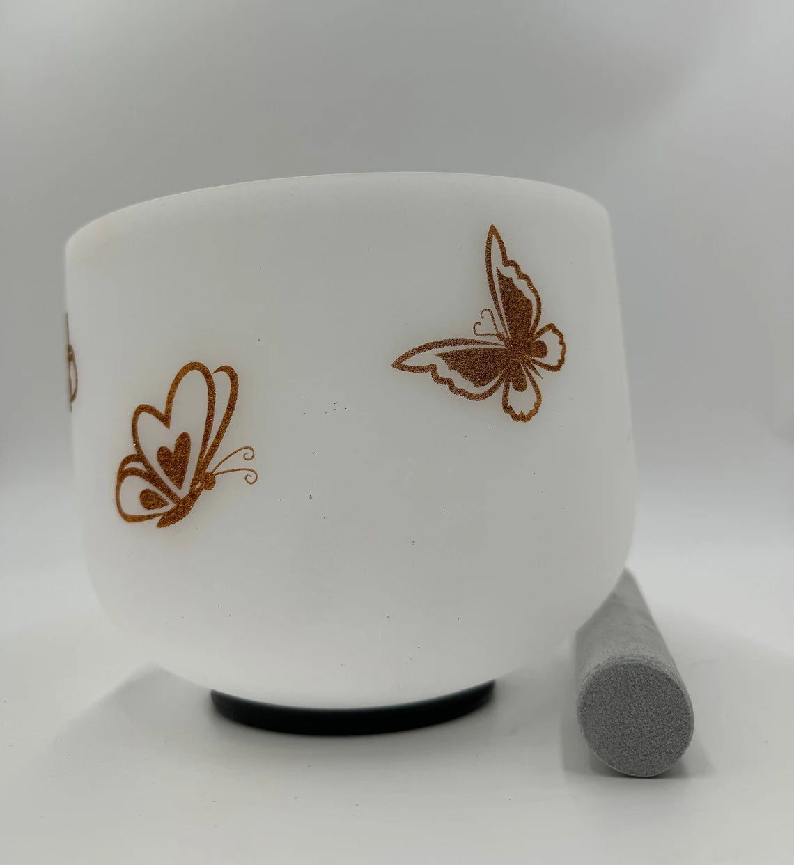 Perfect Pitch Hand-Designed 432Hz 8 Inch F Note Harmonious Heart Chakra Butterfly Quartz Crystal Singing Bowl with O ring and Striker - Thecosmicaccess