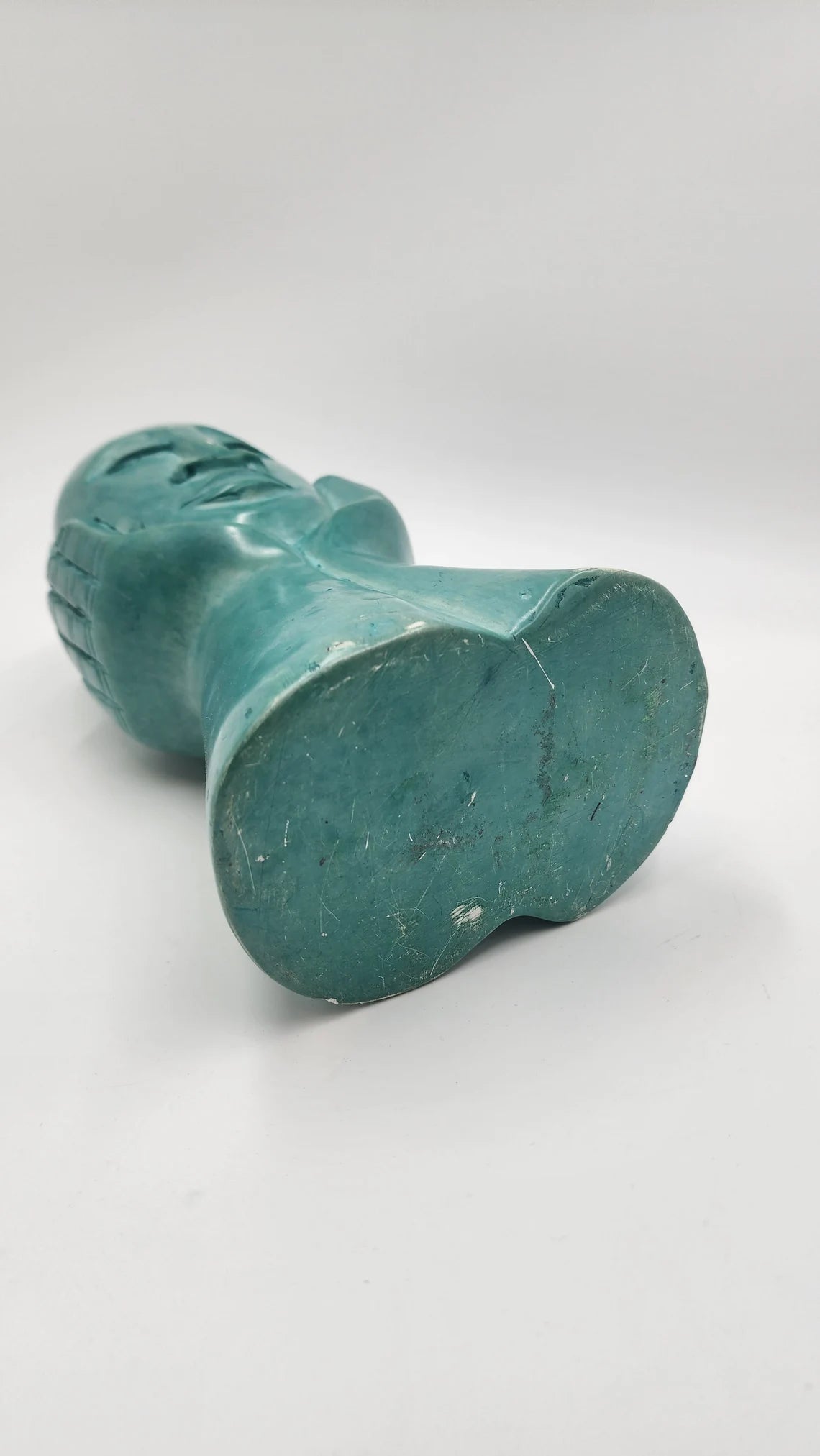 Rare Vintage Zimbabwe Artisan Hand-Carved African Green Soapstone Sculpture - Thecosmicaccess