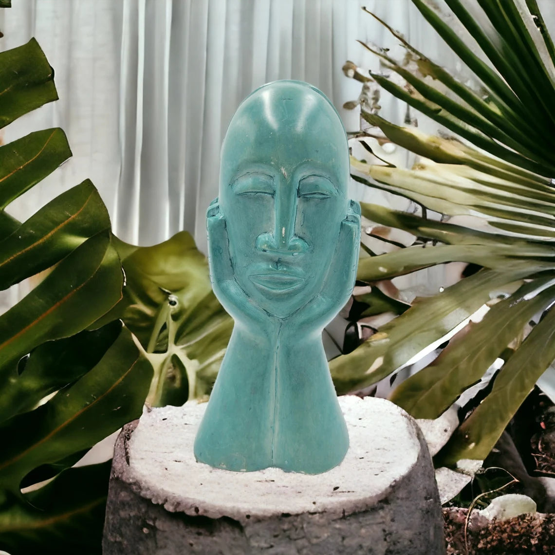 Rare Vintage Zimbabwe Artisan Hand-Carved African Green Soapstone Sculpture - Thecosmicaccess