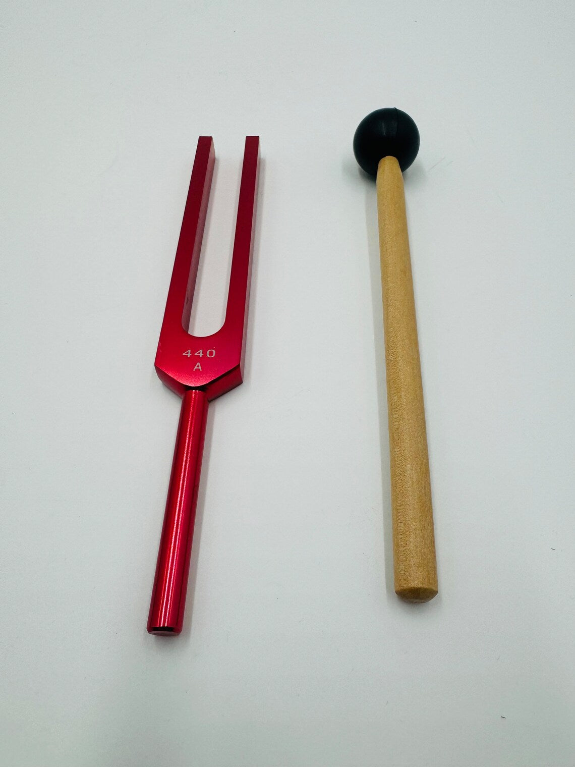 Harmonic A440Hz Red Tuning Fork with Striker and Bag - Music, Healing, and DNA Repair Sound Therapy for Violin, Guitar, and Holistic Balance