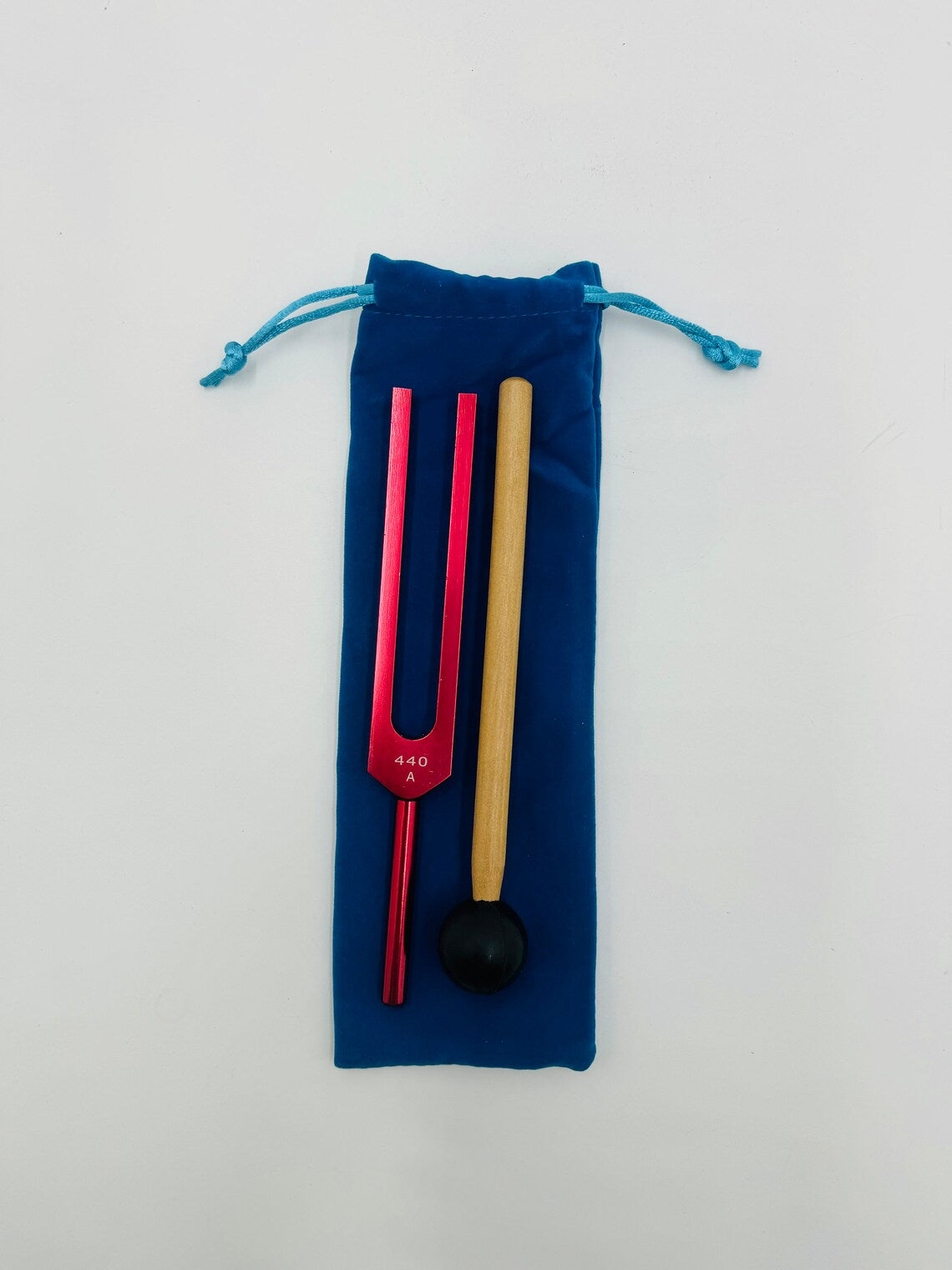 Harmonic A440Hz Red Tuning Fork with Striker and Bag - Music, Healing, and DNA Repair Sound Therapy for Violin, Guitar, and Holistic Balance