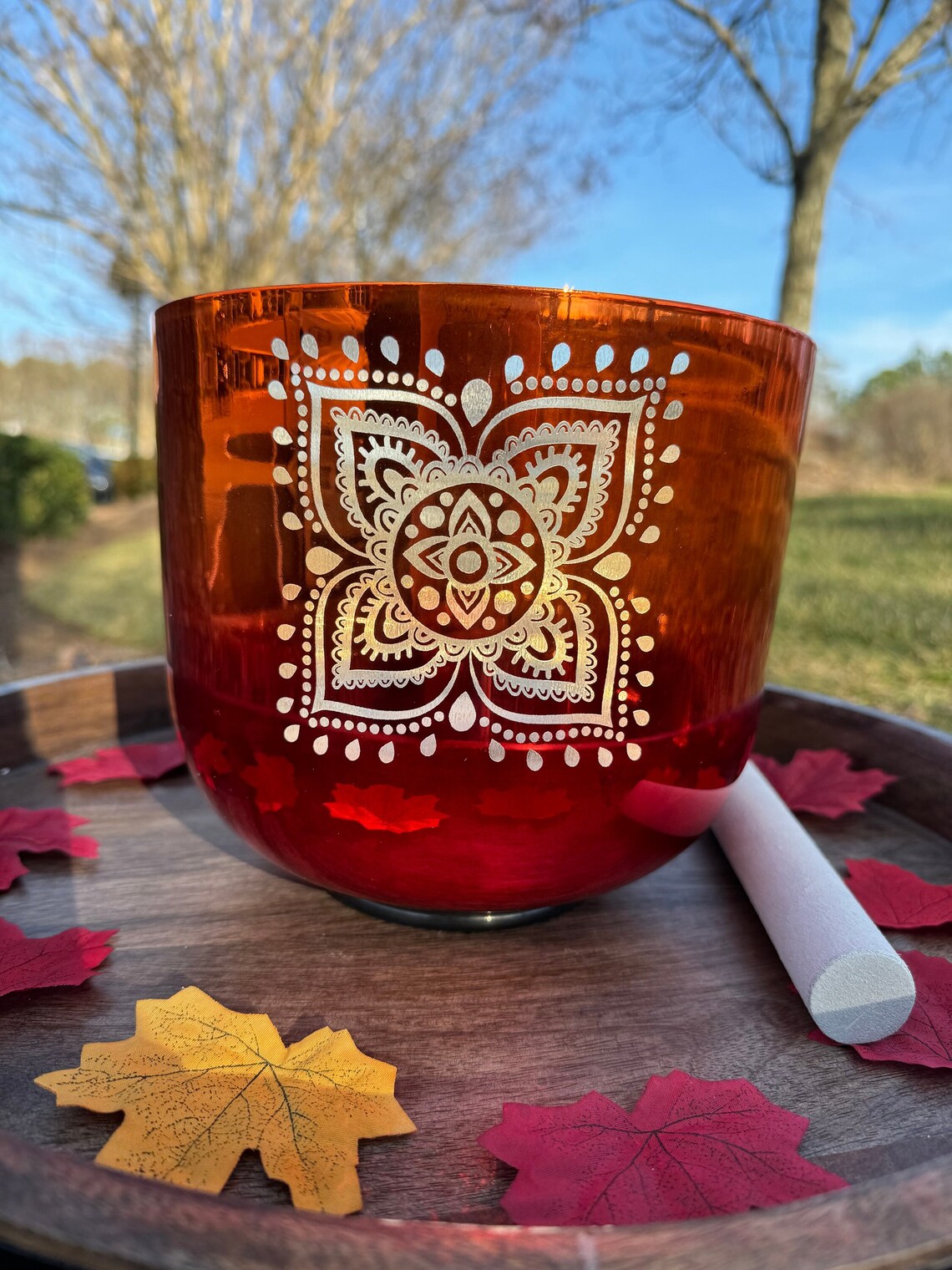 Alchemy 432Hz Perfect Pitch 8.5" C Note Singing bowl with Suede Mallet and O-Ring - Thecosmicaccess