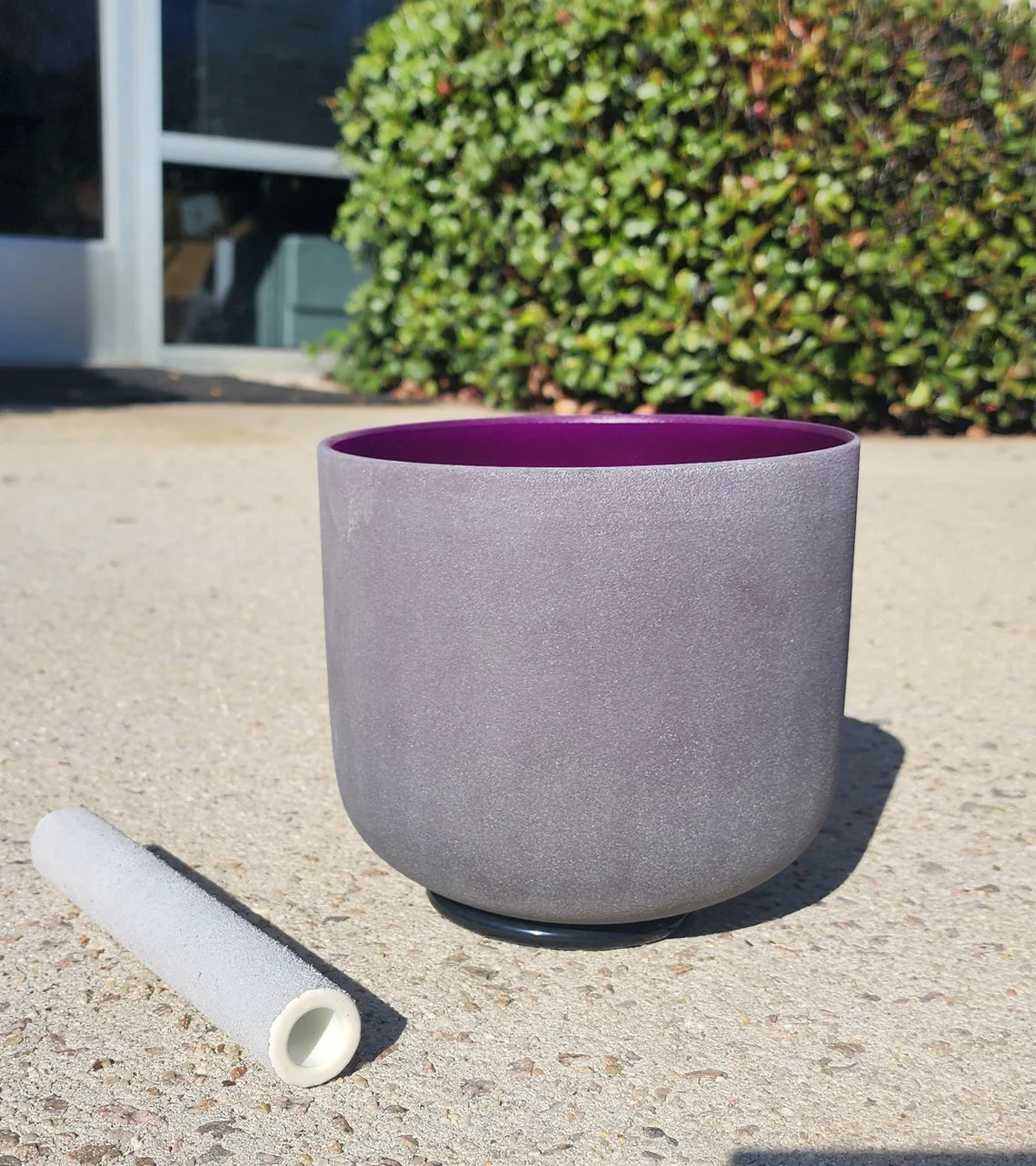 432Hz B Note Crown Chakra Purple Crystal Singing Bowl with Striker and O-ring - Thecosmicaccess