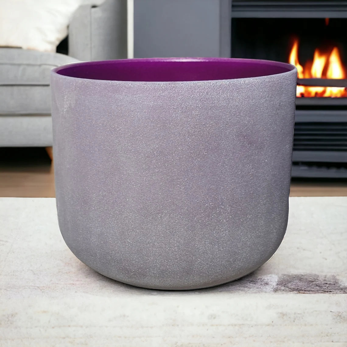 432Hz B Note Crown Chakra Purple Crystal Singing Bowl with Striker and O-ring - Thecosmicaccess