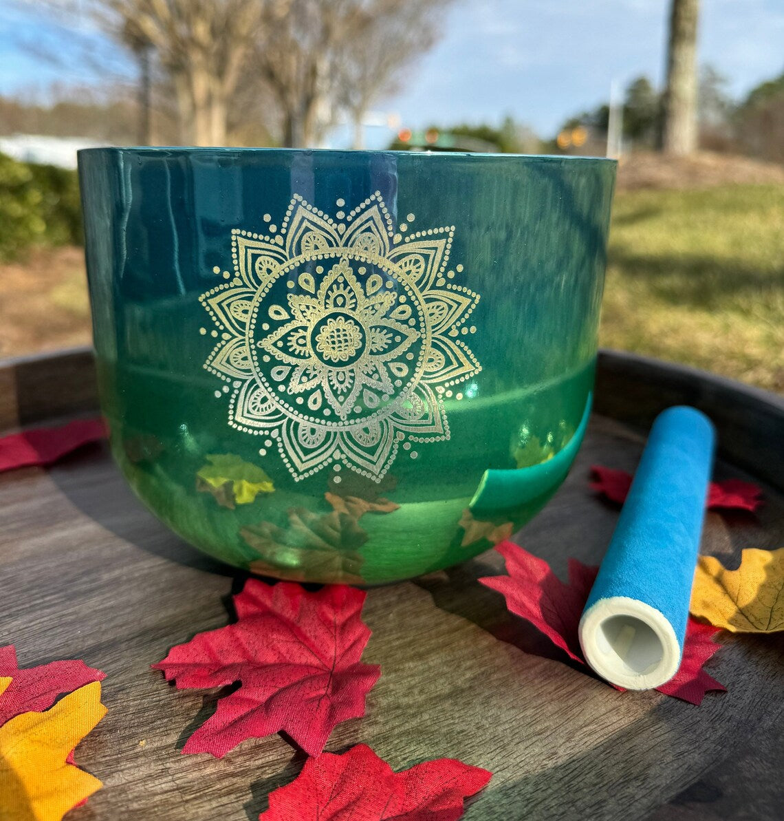 Alchemy 432Hz Perfect Pitch 7.5" F Note Singing bowl with Suede Mallet and O-Ring - Thecosmicaccess