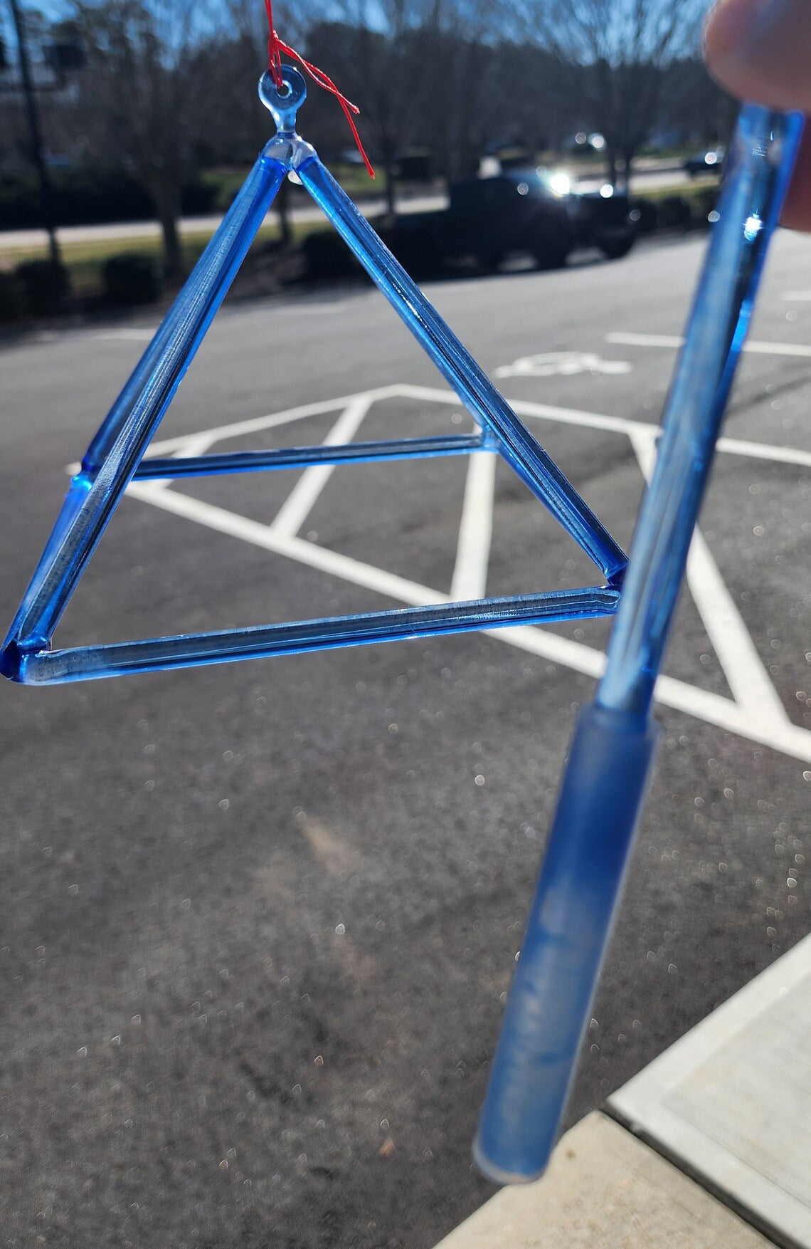 7 inch Sky Blue Crystal Singing Pyramid with Padded Secure Case and Special Blue Crystal Striker - Harmony in Blue - Thecosmicaccess