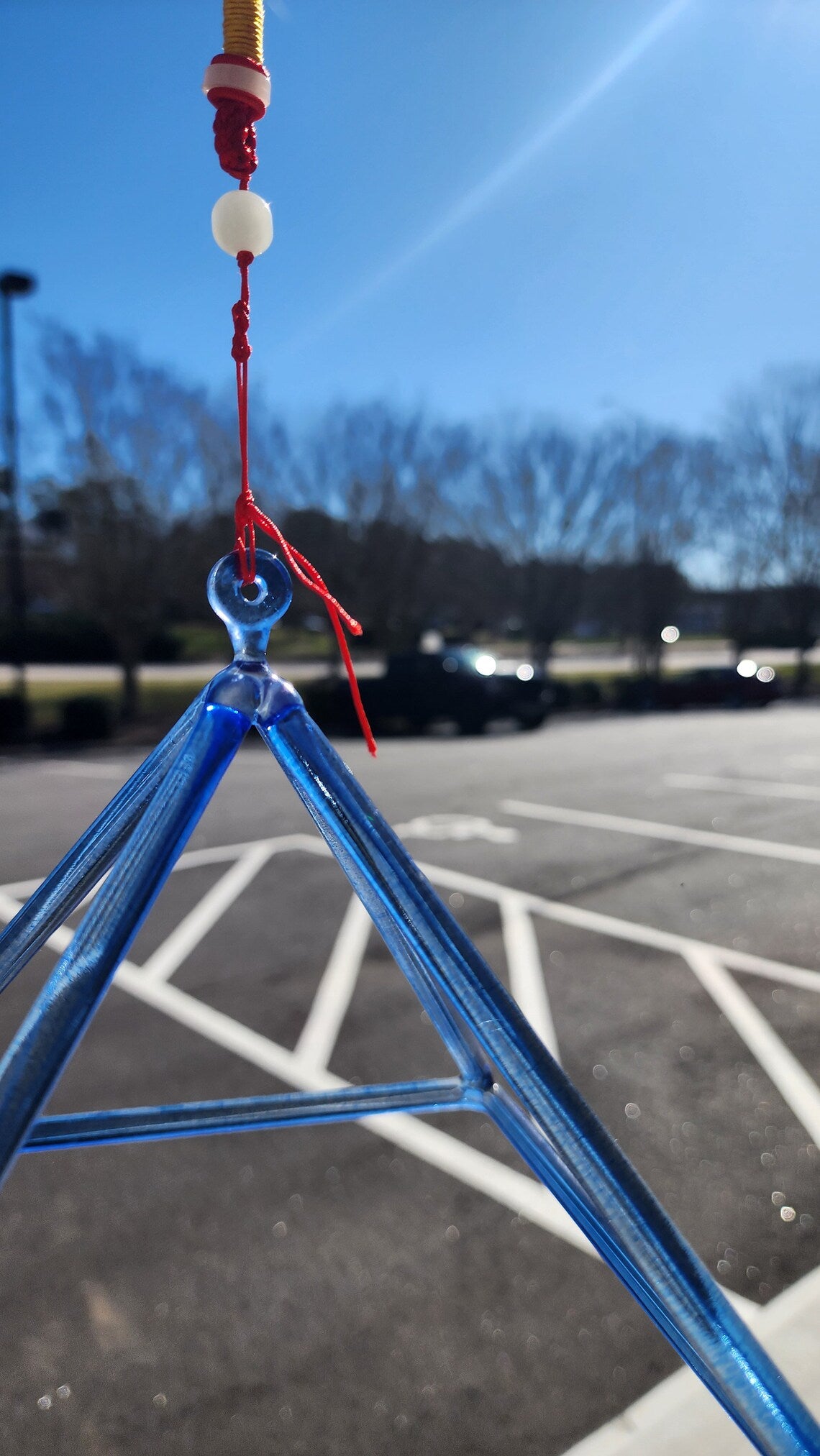 7 inch Sky Blue Crystal Singing Pyramid with Padded Secure Case and Special Blue Crystal Striker - Harmony in Blue - Thecosmicaccess