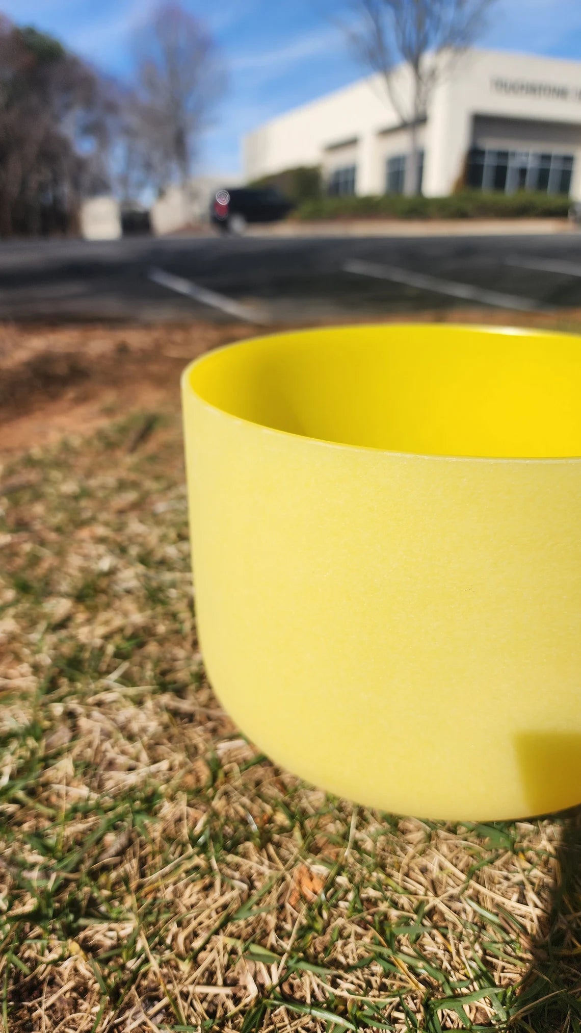 Perfect Pitch 8” Solar Plexus Chakra E Note Quartz Crystal Singing Bowl - Frosted Yellow, O-Ring, Mallet - Thecosmicaccess