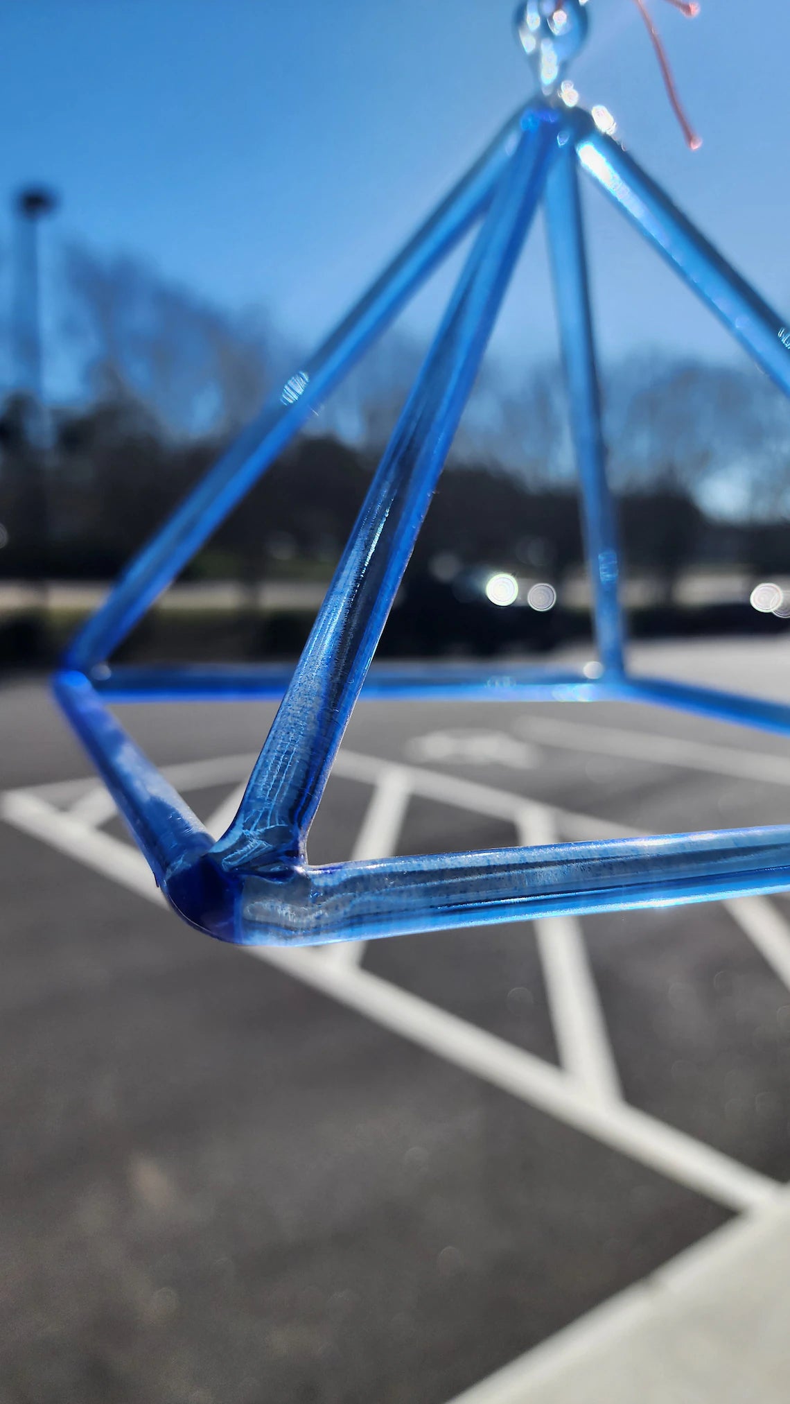 7 inch Sky Blue Crystal Singing Pyramid with Padded Secure Case and Special Blue Crystal Striker - Harmony in Blue - Thecosmicaccess
