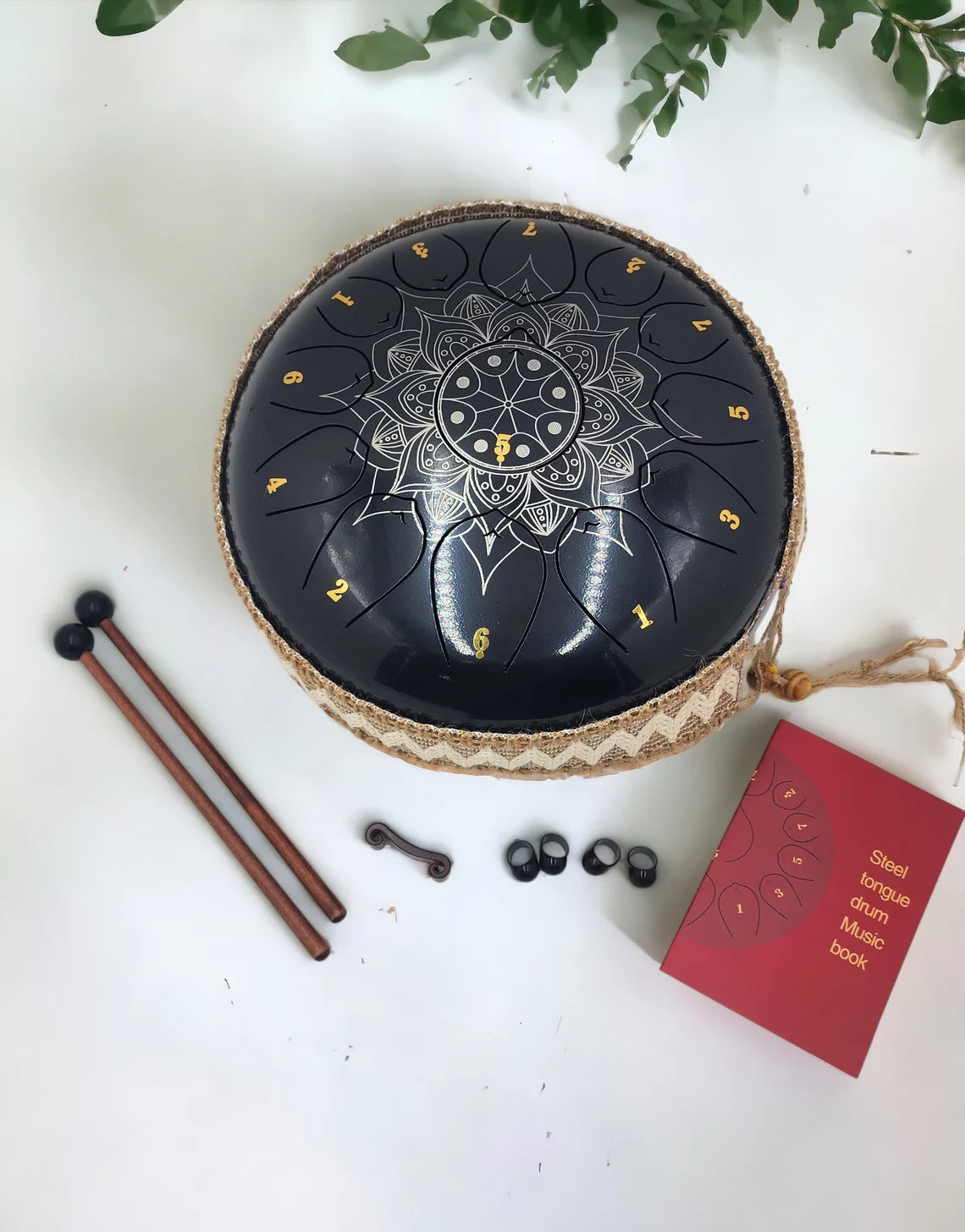 Lotus Harmony: Steel Tongue Drum Kit in C Major - 13 Note Percussion Instrument with Mallets, Music Book and Carry Bag - Thecosmicaccess