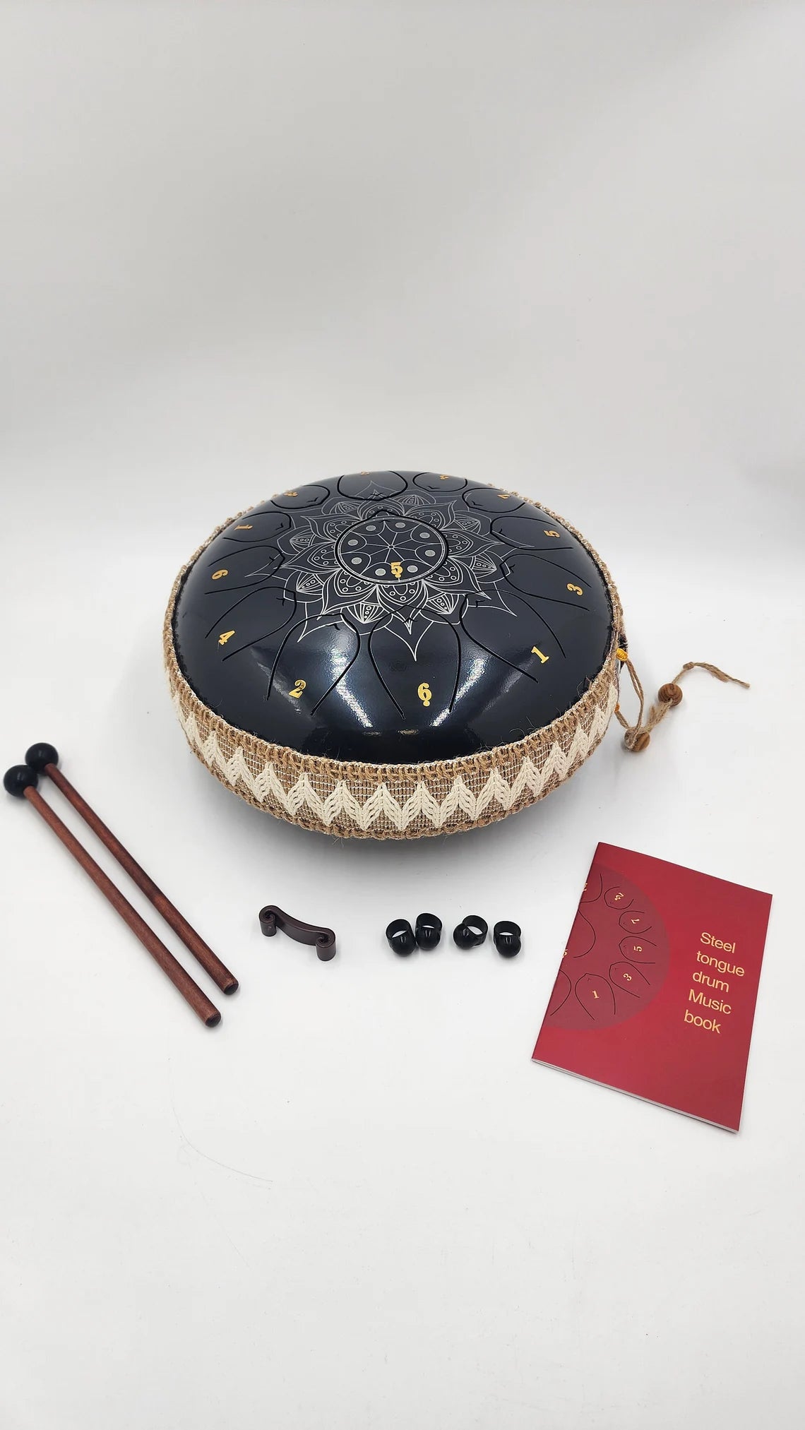 Lotus Harmony: Steel Tongue Drum Kit in C Major - 13 Note Percussion Instrument with Mallets, Music Book and Carry Bag - Thecosmicaccess