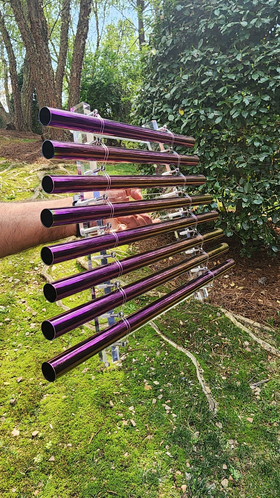 432Hz 8 Tubes Radiant Cosmos Crystal Singing Harp Healing Set with Secure Aluminum Case and 2 Crystal Strikers - Thecosmicaccess