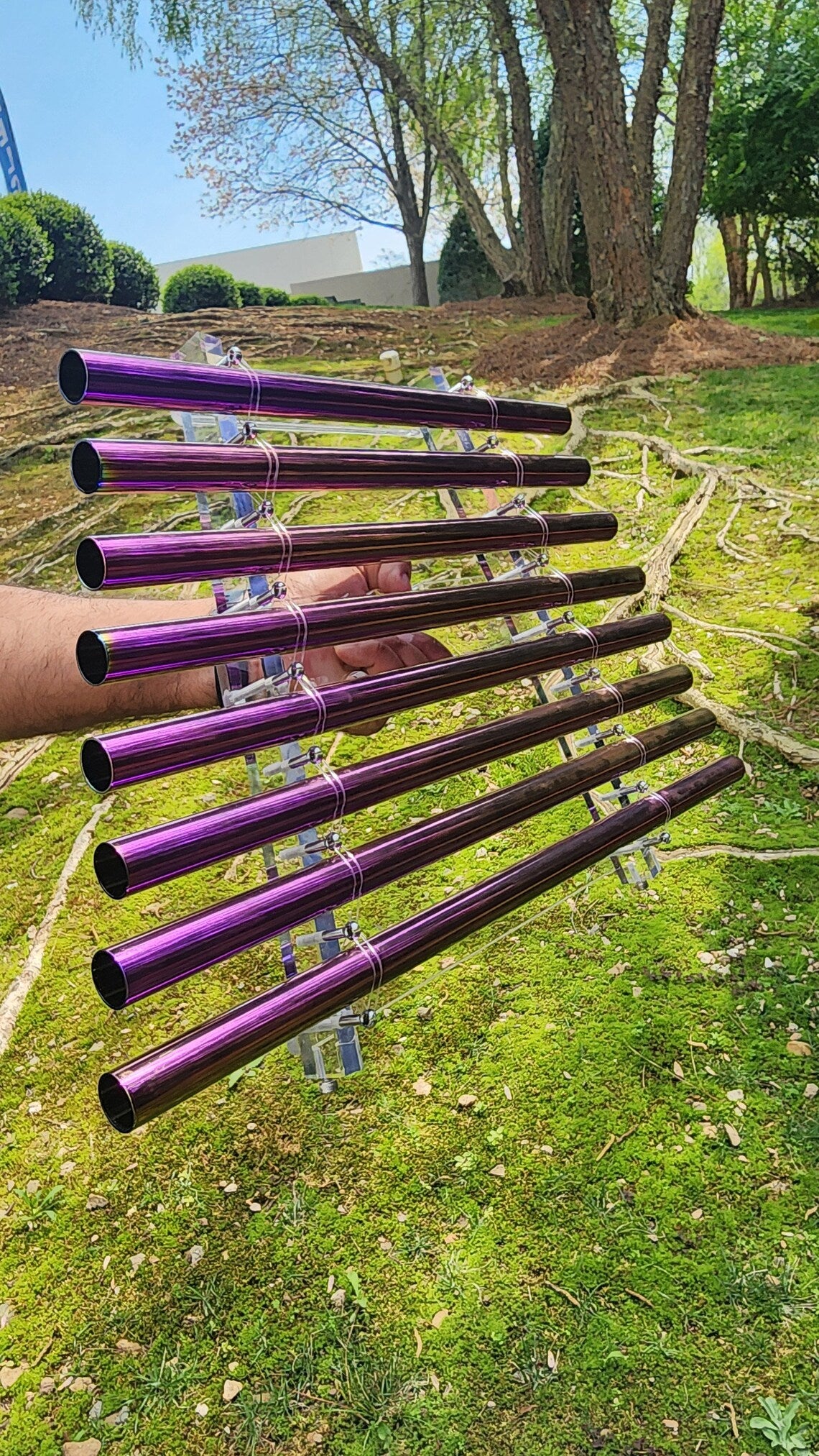 432Hz 8 Tubes Radiant Cosmos Crystal Singing Harp Healing Set with Secure Aluminum Case and 2 Crystal Strikers - Thecosmicaccess