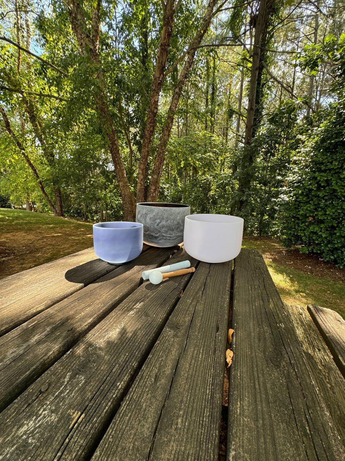 Solfeggio Gem Fused Crystal Singing Bowls - 741Hz, 852Hz, and 963Hz with Padded Secure Case, Strikers, and O-ring - Limited Edition