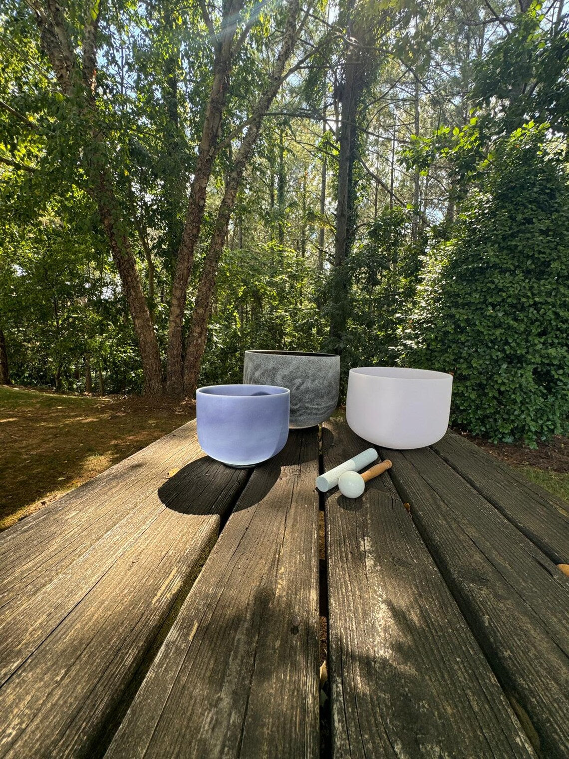 Solfeggio Gem Fused Crystal Singing Bowls - 741Hz, 852Hz, and 963Hz with Padded Secure Case, Strikers, and O-ring - Limited Edition