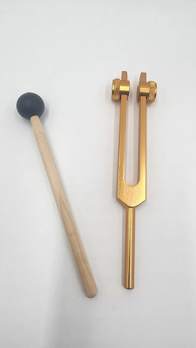 Chakra Tuning Forks Color Weighted Choose from 9 Sound Healing with Individually Marked Chakra Bags and Striker - Thecosmicaccess