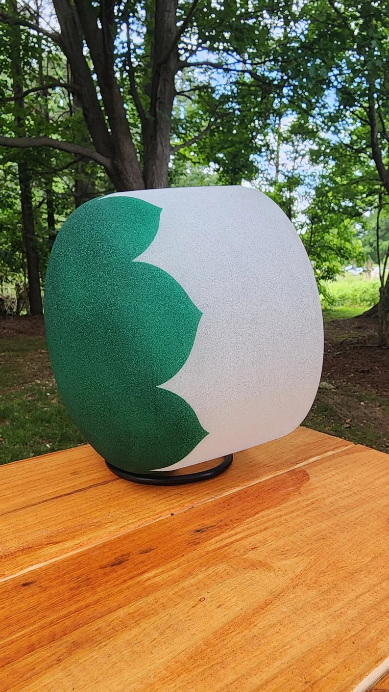 Perfect Pitch 8 inch F Note Heart Chakra Crystal Singing Bowl Green Lotus Design - Includes Padded Case, Mallet, and O-Ring