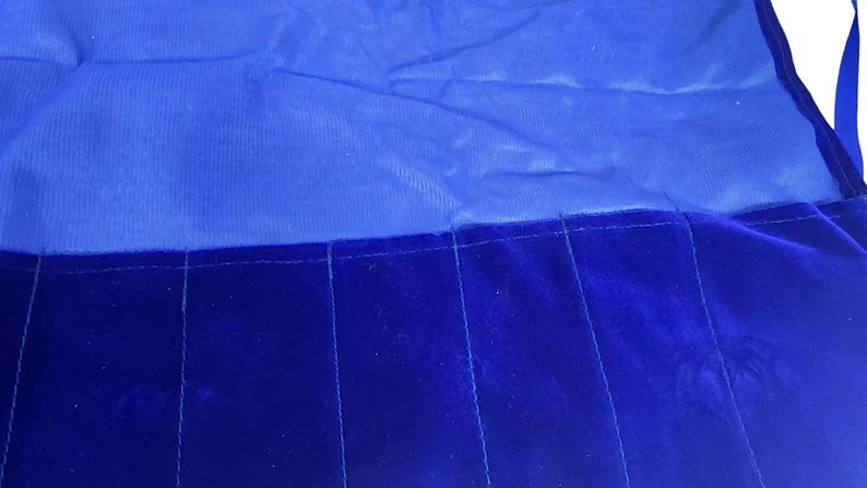 Blue Color Tuning Fork Holding Velvet Fabric Pouch Bag - Style 9 or 15 - Strong Stitching, Additional Striker Pocket - Thecosmicaccess