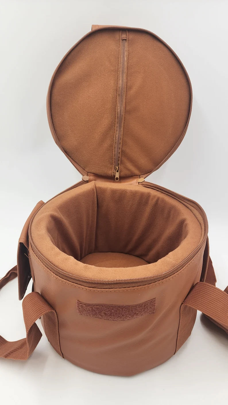 Luxurious Artificial Faux Leather Padded Case for Crystal Singing Bowls 8 / 10 / 12 | Secure Protection and Elegant Storage Solution - Thecosmicaccess