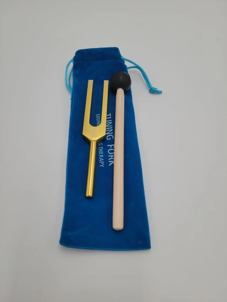 Gold Color Biofield 999Hz Tuning Fork with Bag and Striker | Harmonize Your Biofield and Amplify Sound Healing - Thecosmicaccess