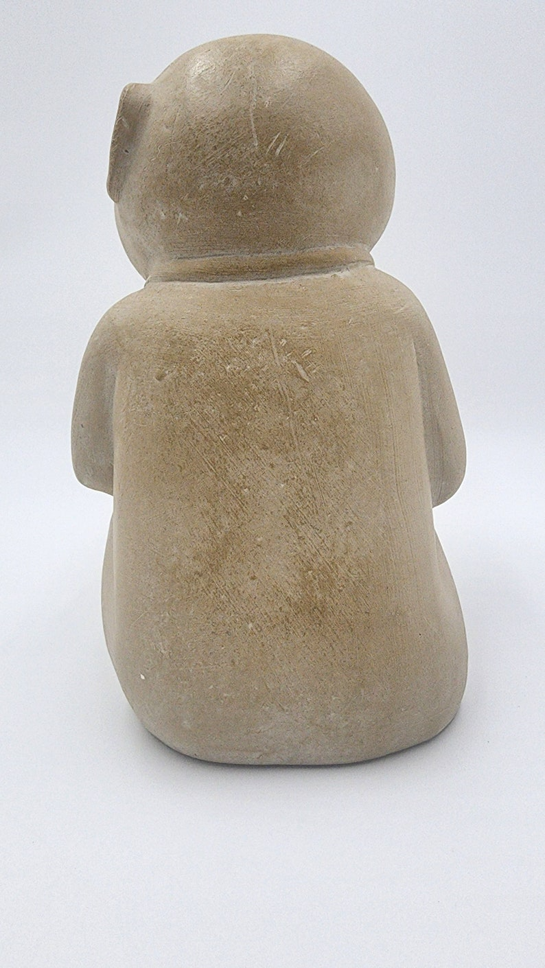 Timeless Charm: Captivating Antique Soapstone Statue of a Dreaming Child - Thecosmicaccess