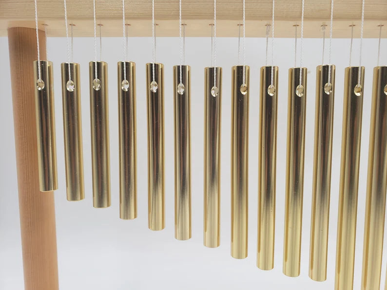 Gold Color 20/25 Note Table Top Bar Chime Wind Chime - Instrument Percussion - Clear Sound - Mallet Included - Thecosmicaccess