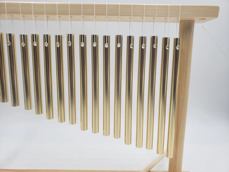 Gold Color 20/25 Note Table Top Bar Chime Wind Chime - Instrument Percussion - Clear Sound - Mallet Included - Thecosmicaccess