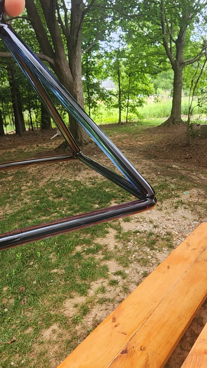 Rare and Exquisite 6 Inch Mystical Blue Black Crystal Singing Pyramid for Sound Healing and Meditation with Padded Case and Crystal Striker - Thecosmicaccess