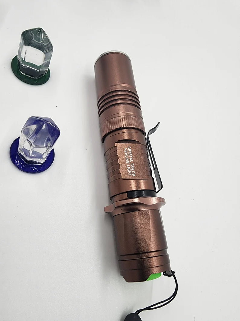 Yantra Chromatic Radionic Crystal Light Color Healing Torch for Chakra Balance and Alignment with 8 Color Chakra Heads and a Secured Case - Thecosmicaccess