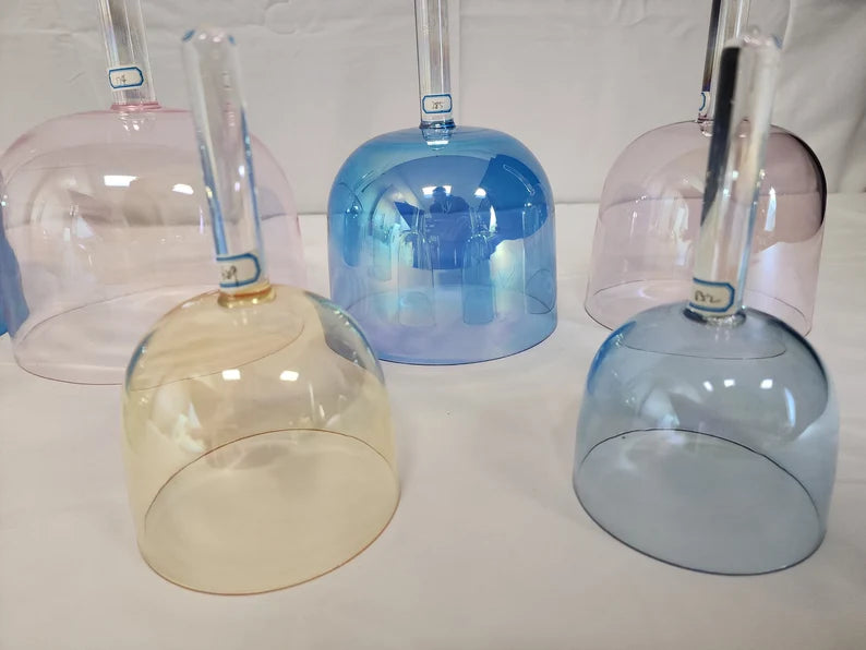 Perfect Pitch Premium Solfeggio Gemstone 9pc Crystal Handle Bowl Set with 9 Chakra Color Coded Tuning Forks set Sound Healer's Dream