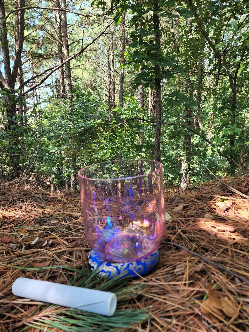 Elevate Your Vibrations with the 8" F Note Perfect Pitch Pink Clear Crystal Singing Bowl - Includes Secured Case, Suede and Silk-O-ring - Thecosmicaccess