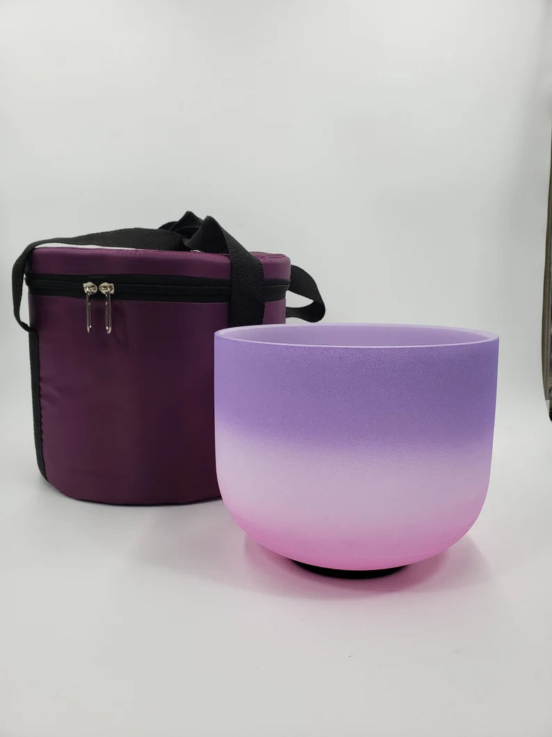 Tranquil Tones: Embrace Serenity with the 8" Perfect Pitch B Note Lavender Haze Crystal Singing Bowl's Harmonious Vibrations with Case - Thecosmicaccess