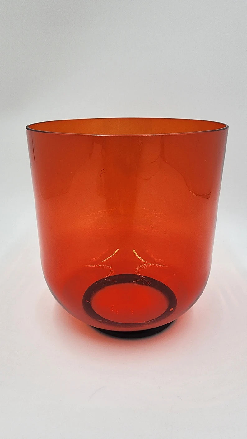 Harmony in Wine: Embrace Serenity with the 6" D# Note Perfect Pitch Wine Red Clear Crystal Singing Bowl - Thecosmicaccess