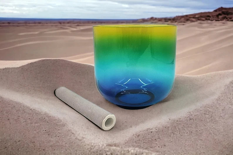 Harmonic Oasis: The Captivating Harmony of the 7" 432 Hz D# Note Perfect Pitch Citrus Breeze Harmony Clear Crystal Singing Bowl - Thecosmicaccess