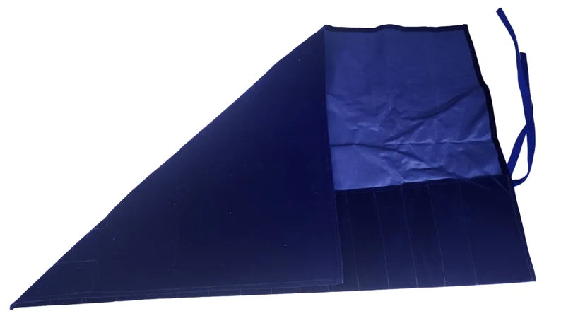 Blue Color Tuning Fork Holding Velvet Fabric Pouch Bag - Style 9 or 15 - Strong Stitching, Additional Striker Pocket - Thecosmicaccess
