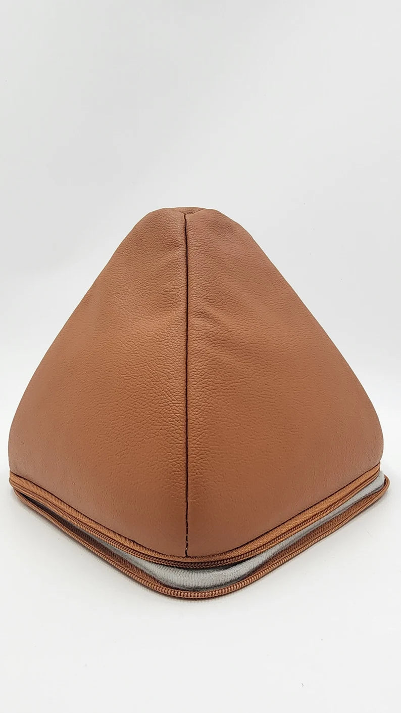 Luxurious Artificial Faux Leather Padded Case for Crystal Singing Pyramids | Secure Protection and Elegant Storage Solution - Thecosmicaccess