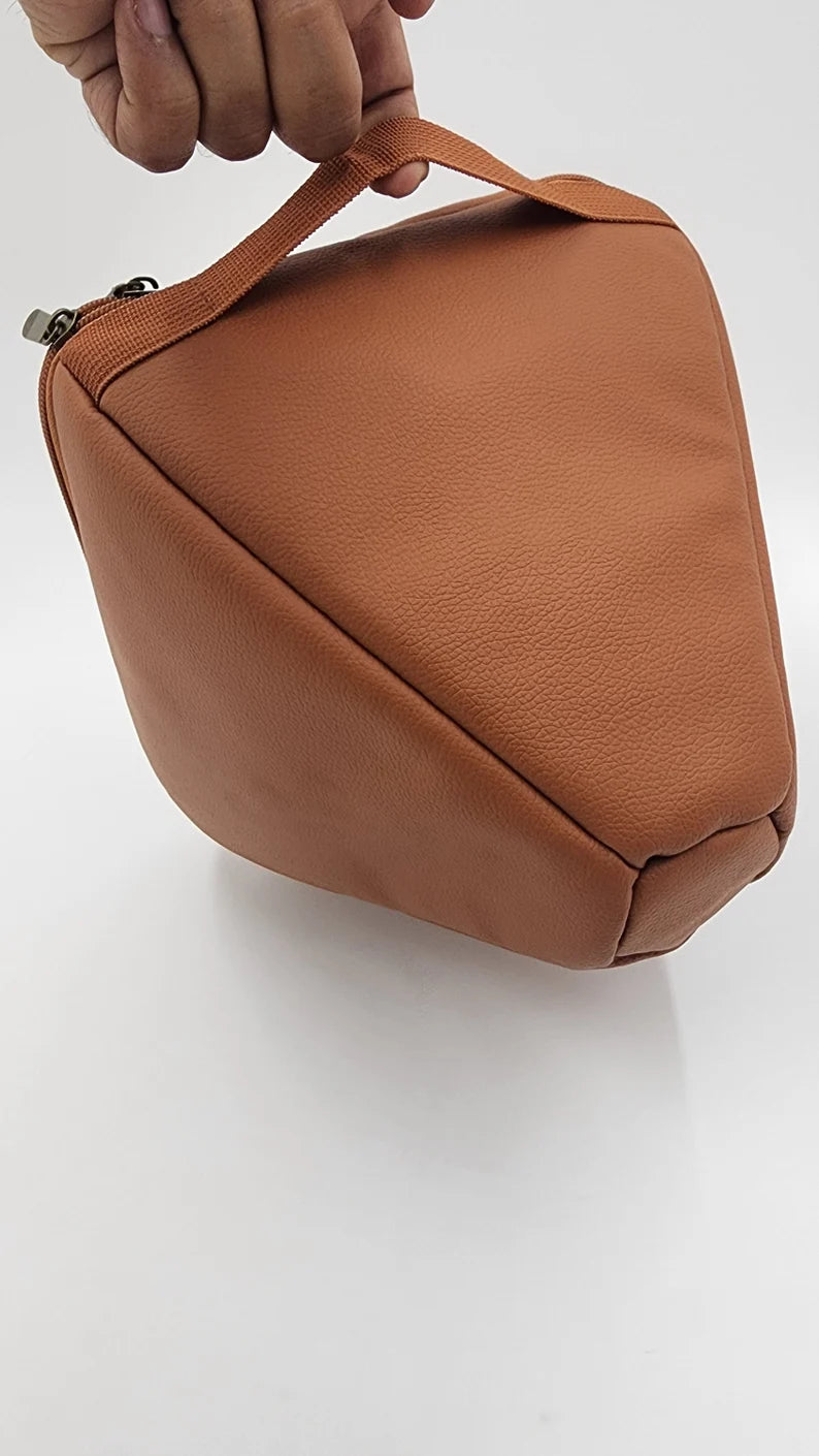 Luxurious Artificial Faux Leather Padded Case for Crystal Singing Pyramids | Secure Protection and Elegant Storage Solution - Thecosmicaccess