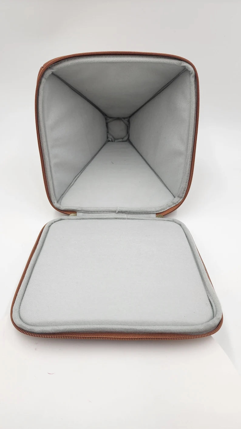 Luxurious Artificial Faux Leather Padded Case for Crystal Singing Pyramids | Secure Protection and Elegant Storage Solution - Thecosmicaccess
