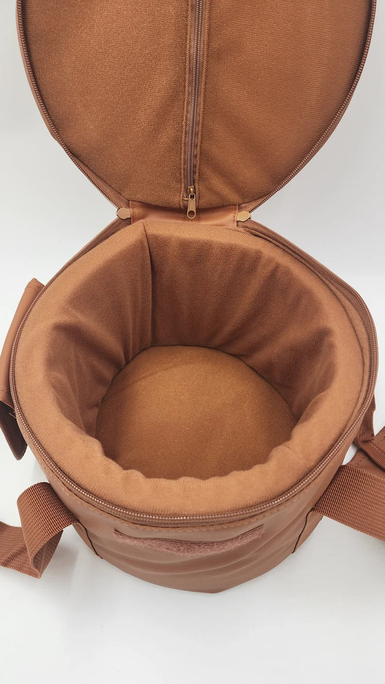 Luxurious Artificial Faux Leather Padded Case for Crystal Singing Bowls 8 / 10 / 12 | Secure Protection and Elegant Storage Solution - Thecosmicaccess