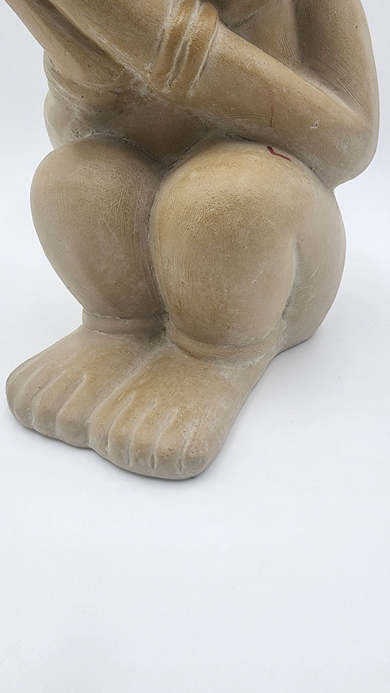 Timeless Charm: Captivating Antique Soapstone Statue of a Dreaming Child - Thecosmicaccess