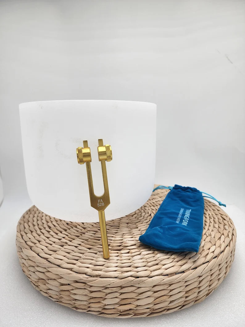 Harmonize Your Spirit: Perfect Pitch 8" F Note Om Crystal Singing Bowl and Soul Purpose Tuning Fork for Sound Healing and Meditation