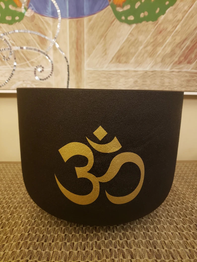 Sacred Resonance: 10" F Note Om Crystal Singing Bowl with Soul Purpose Tuning Fork and Protective Case - Sound Healing and Meditation Duo