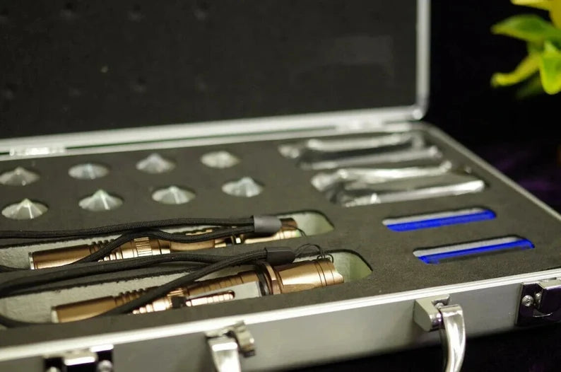 Yantra Chromatic Radionic Crystal Light Color Healing Torch for Chakra Balance and Alignment with 8 Color Chakra Heads and a Secured Case - Thecosmicaccess