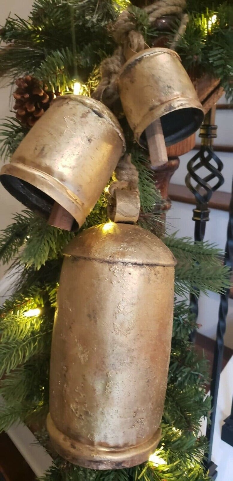 Rustic Traditional Elegance Handcrafted Set of 3 Lucky Cow Bells for Country Living Farmhouse Charm Decor Country Living Nostalgia - Thecosmicaccess