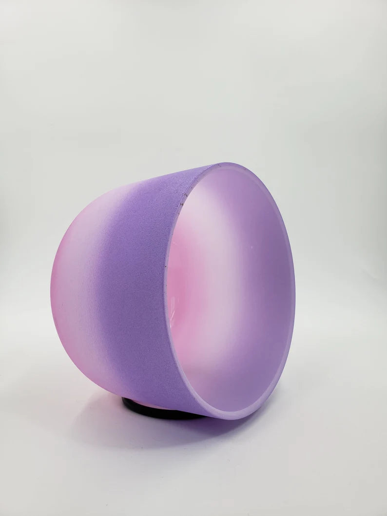 Tranquil Tones: Embrace Serenity with the 8" Perfect Pitch B Note Lavender Haze Crystal Singing Bowl's Harmonious Vibrations with Case - Thecosmicaccess