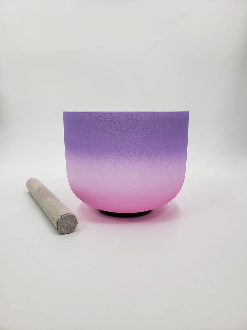 Tranquil Tones: Embrace Serenity with the 8" Perfect Pitch B Note Lavender Haze Crystal Singing Bowl's Harmonious Vibrations with Case - Thecosmicaccess